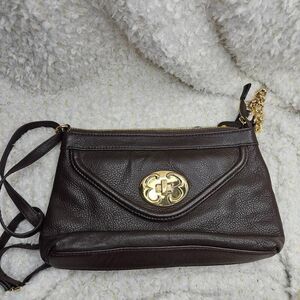 Emma Fox Brown Pebble Leather‎ Crossbody Purse